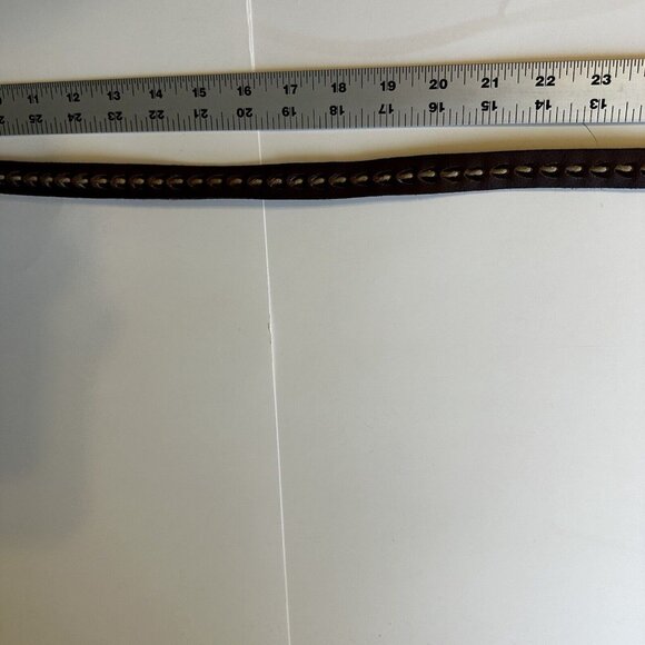 Fossil Brown Leather Belt Boho Bohemian Thin Narrow Womens Large Belts - Picture 9 of 10